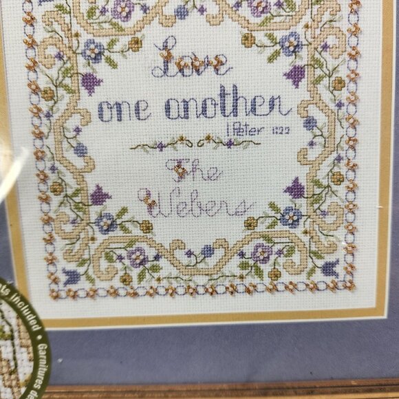 Bucilla Love One Another Counted Cross Stitch Kit Wedding Personalize Beads New - Picture 4 of 9